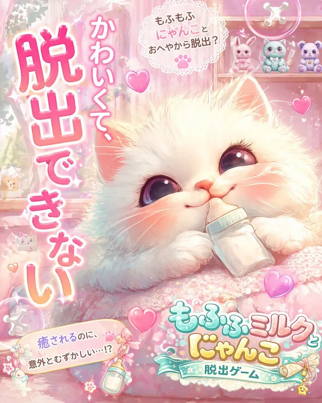 Annuncio Gioco Fuga Gattino Rosa Kawaii