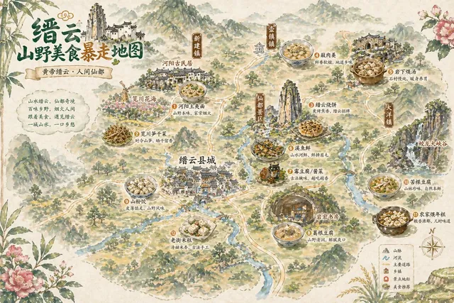 Poster Mappa Cibo Cinese Vintage