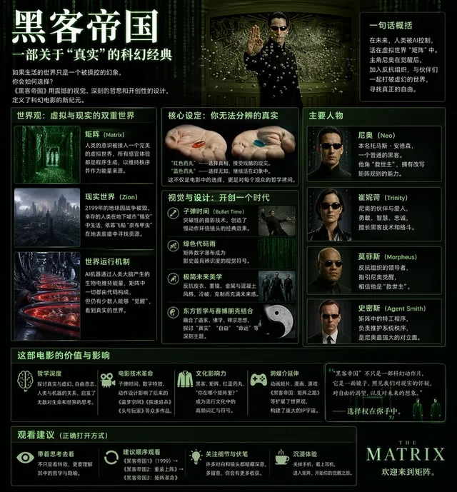 Poster Infografica Sci-Fi Matrix