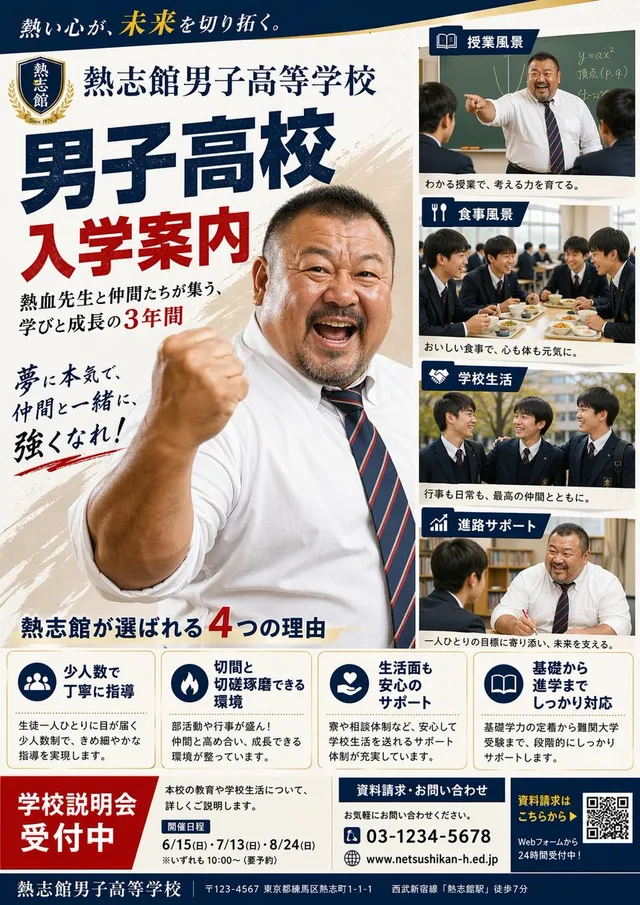 Poster Ammissioni Scuola Superiore Ragazzi Giapponesi