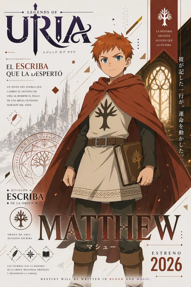 Фэнтезийный аниме-постер персонажа