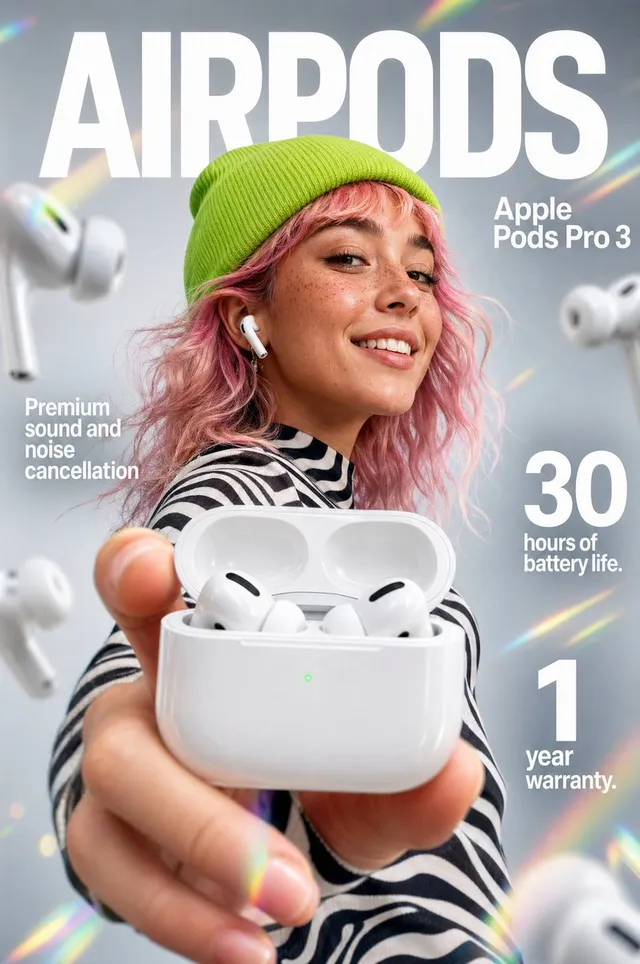 E-commerce Earbuds Infographic Prompt