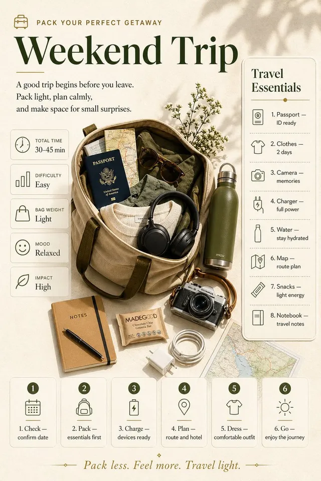 Hafta Sonu Gezisi Paketleme İnfografiği