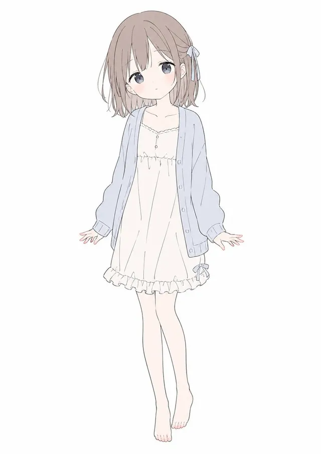 Soft Pastel Anime Girl Full Body