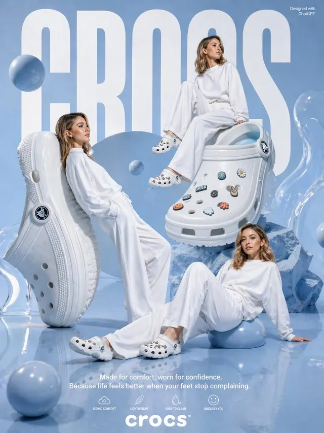 Pastel Blue Crocs Fashion Ad
