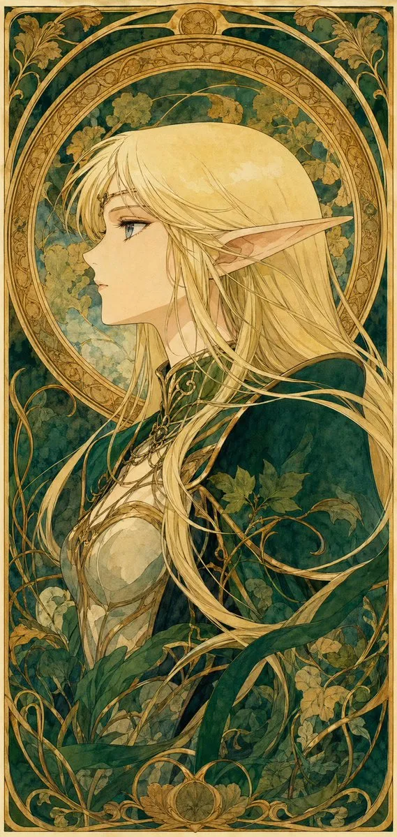 90年代アニメ風エルフ戦士