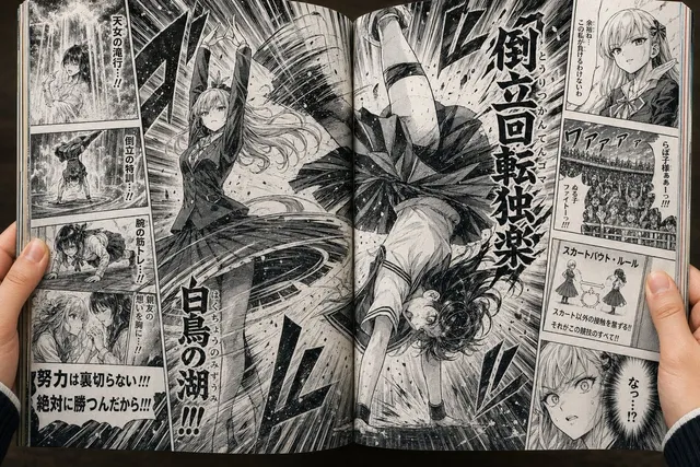 Página Aberta de Mangá de Batalha de Saias