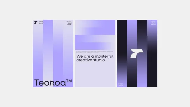 Minimalist Purple Brand Poster Triptych