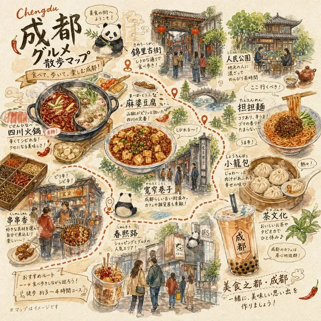 Chengdu Gourmet Walking Map
