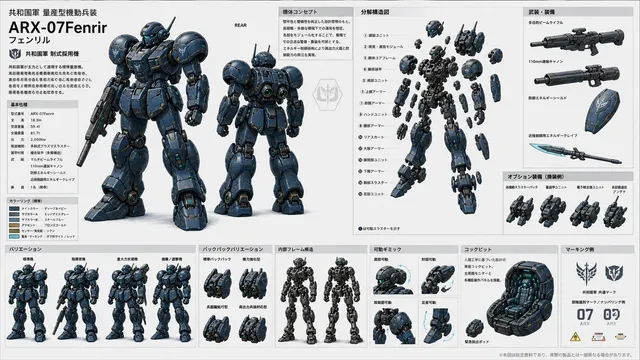 ARX-07 Fenrir Mecha Spec Sheet