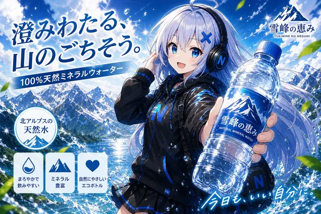 Poster Iklan Air Mineral Anime