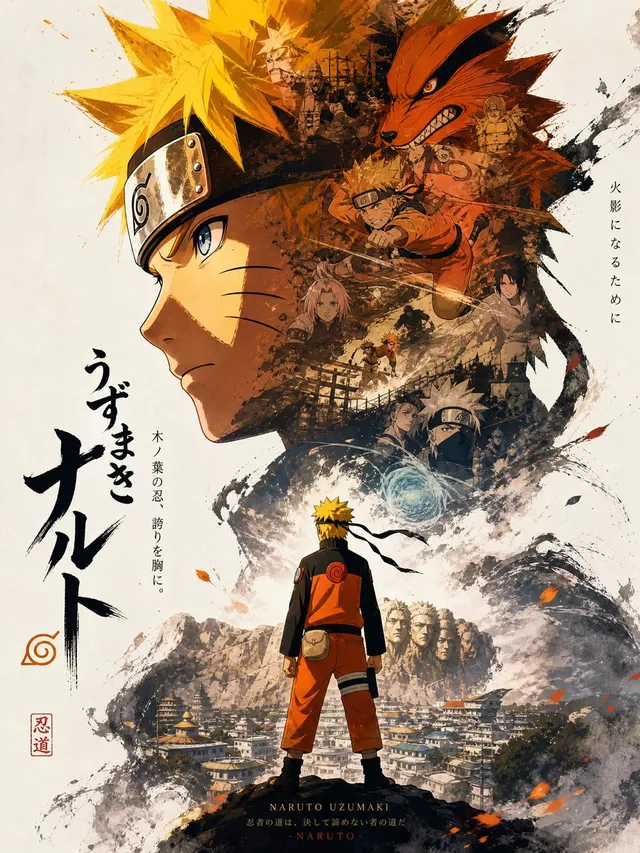 Gritty Naruto Anime Poster