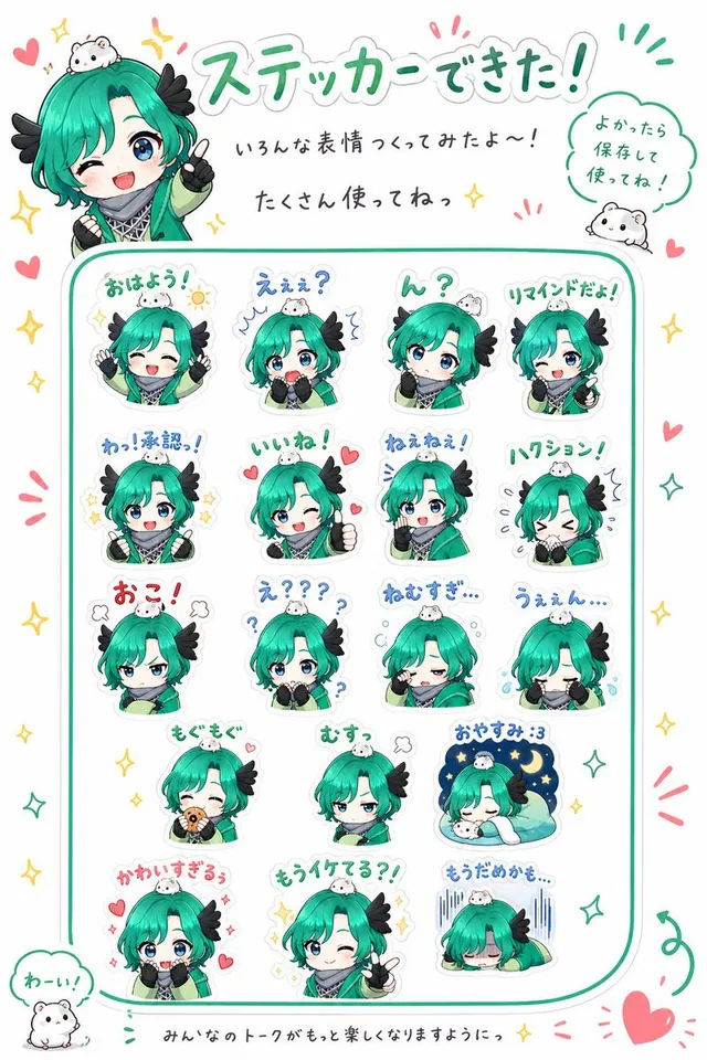 Pubblicità Foglio Adesivi Personaggi Chibi