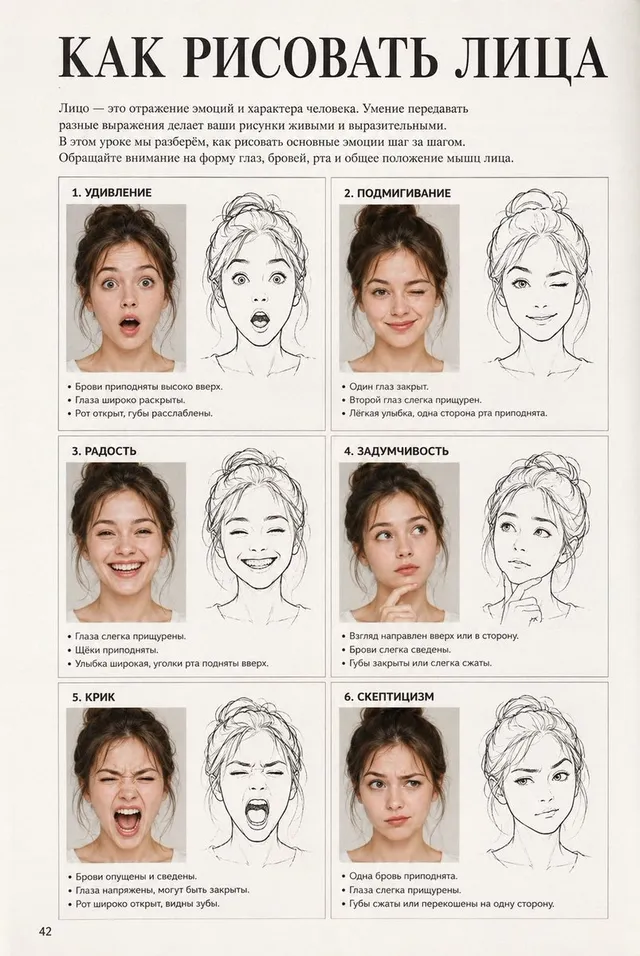 Vintage Russian Face Drawing Lesson