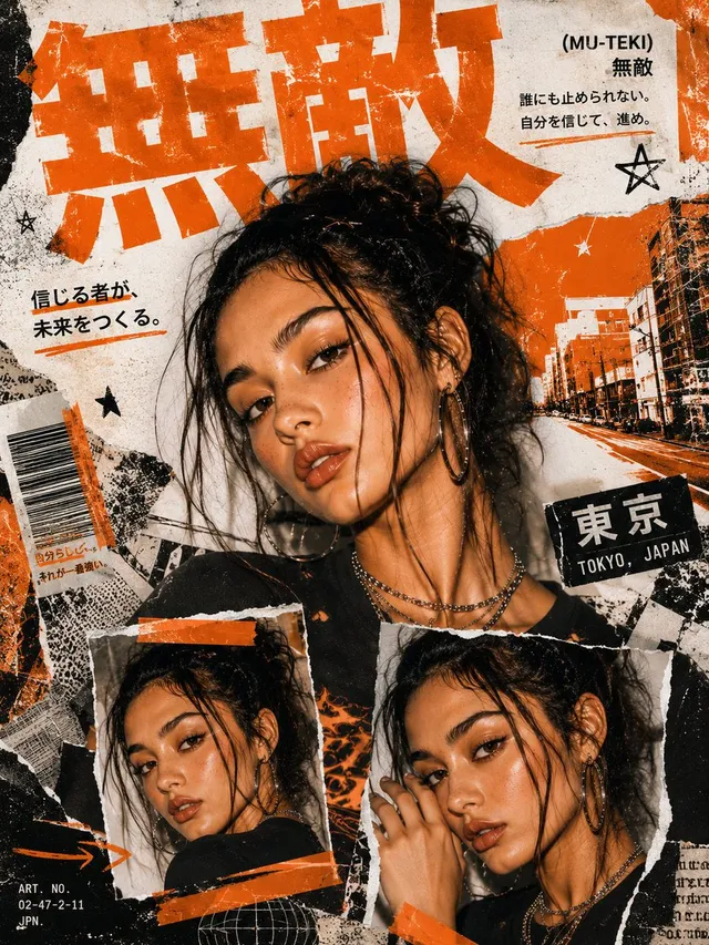 Y2K Japanese Street Editorial Poster