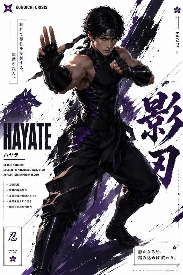 Hayate Ninja Character Poster
