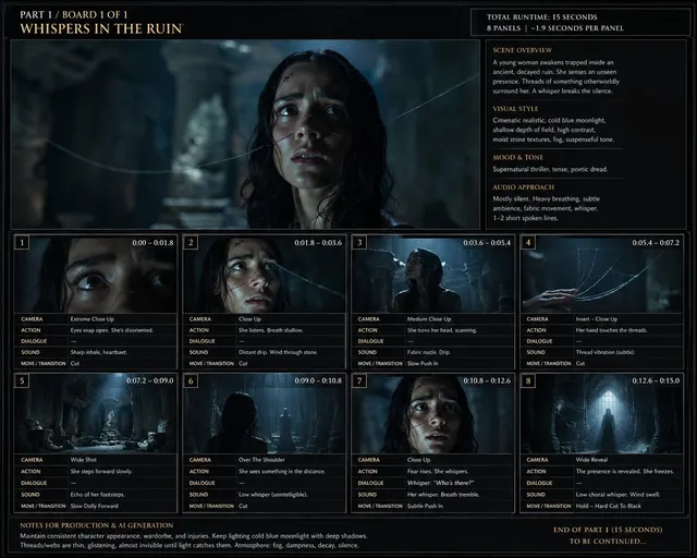 Whispers in the Ruin Storyboard