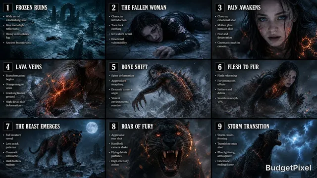 Dark Fantasy Storyboard Infographic