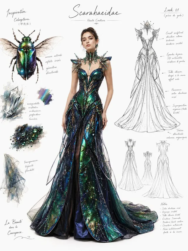 Couture Mode Design Konzepttafel