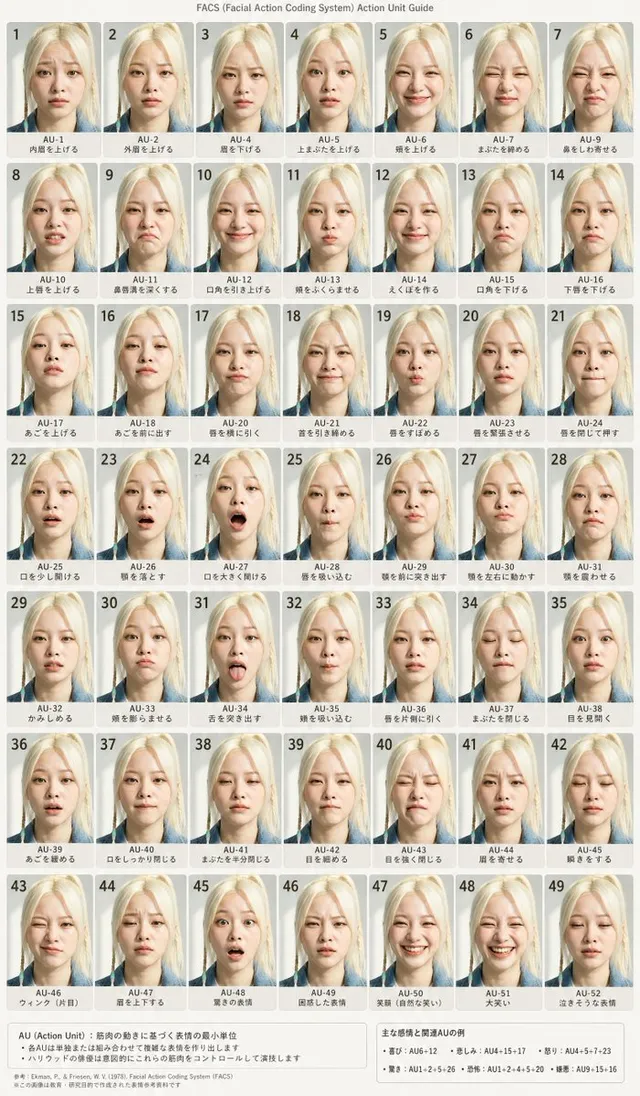 FACS Facial Expression Chart