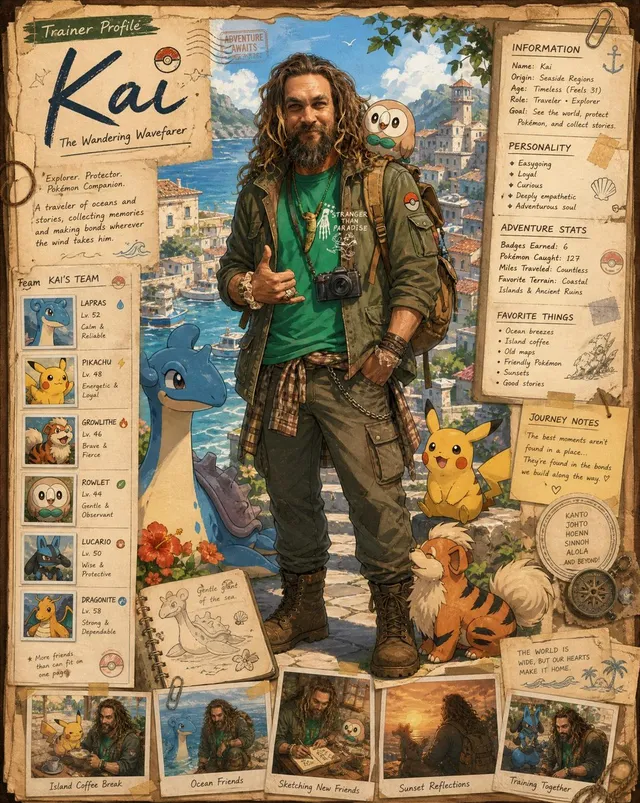 Pokemon Trainer Profile Journal Poster