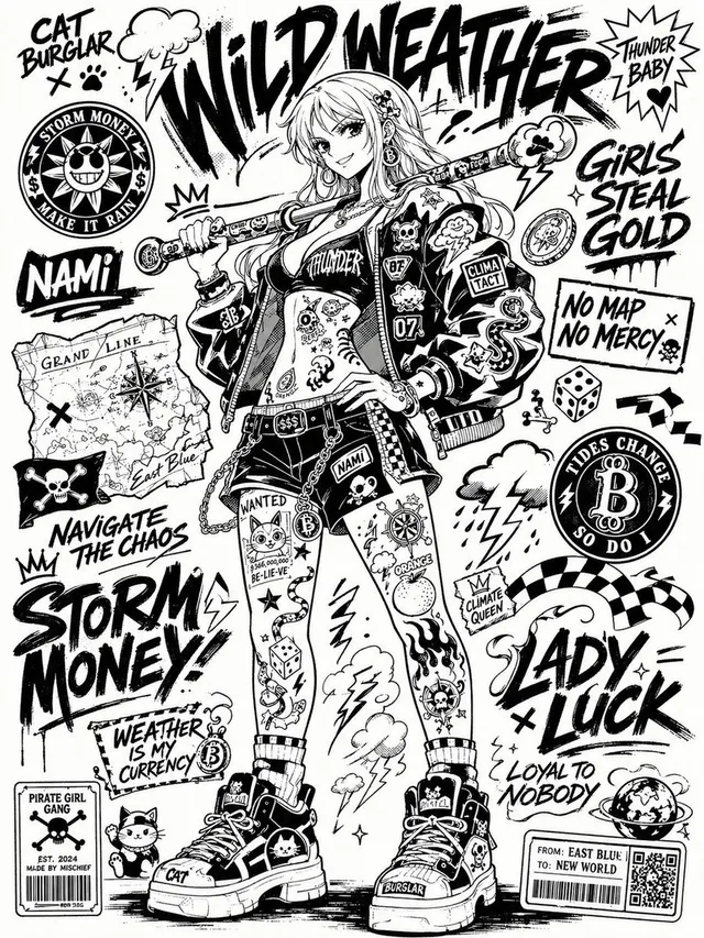 Black and White Sticker Bomb Street Poster