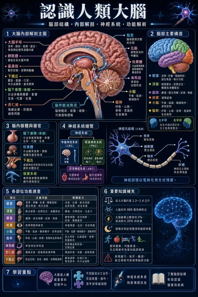 Traditional Chinese Human Brain Infographic