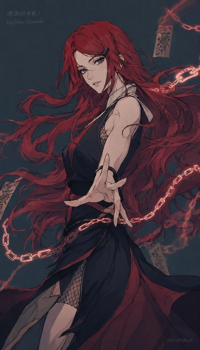 Affiche de chaîne de chakra Kushina sombre
