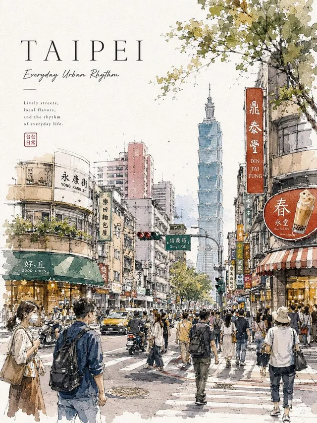 Watercolor Urban Travel Poster