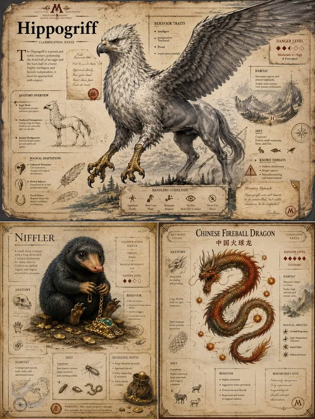 魔法生物圖鑑圖版