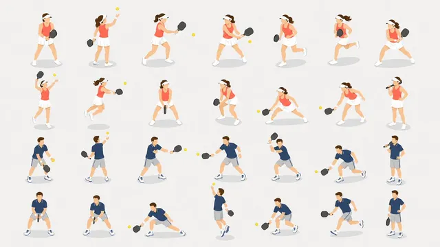 Pickleball Player Pose Set