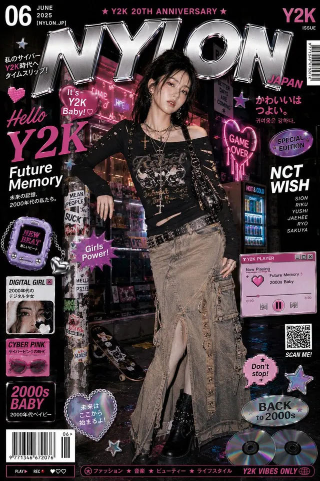 Copertina Editoriale Cyberpunk Y2K