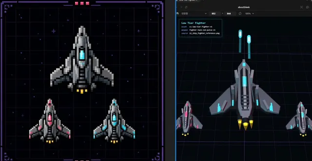 Pixel Fighter to 3D Asset Sheet