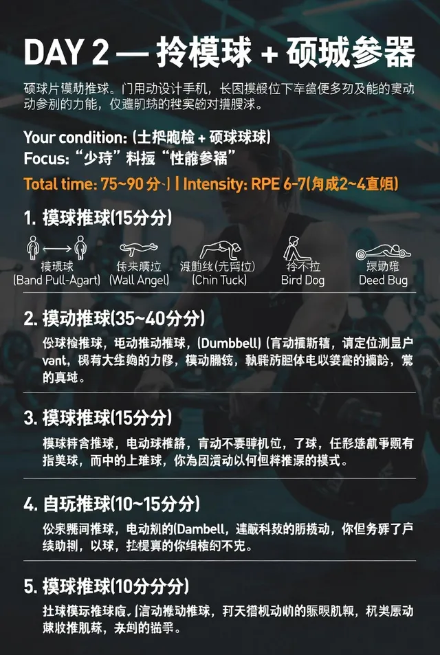 Chinese Gym Training Plan Infographic