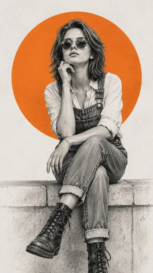 Schizzo a Matita Illustrazione Moda