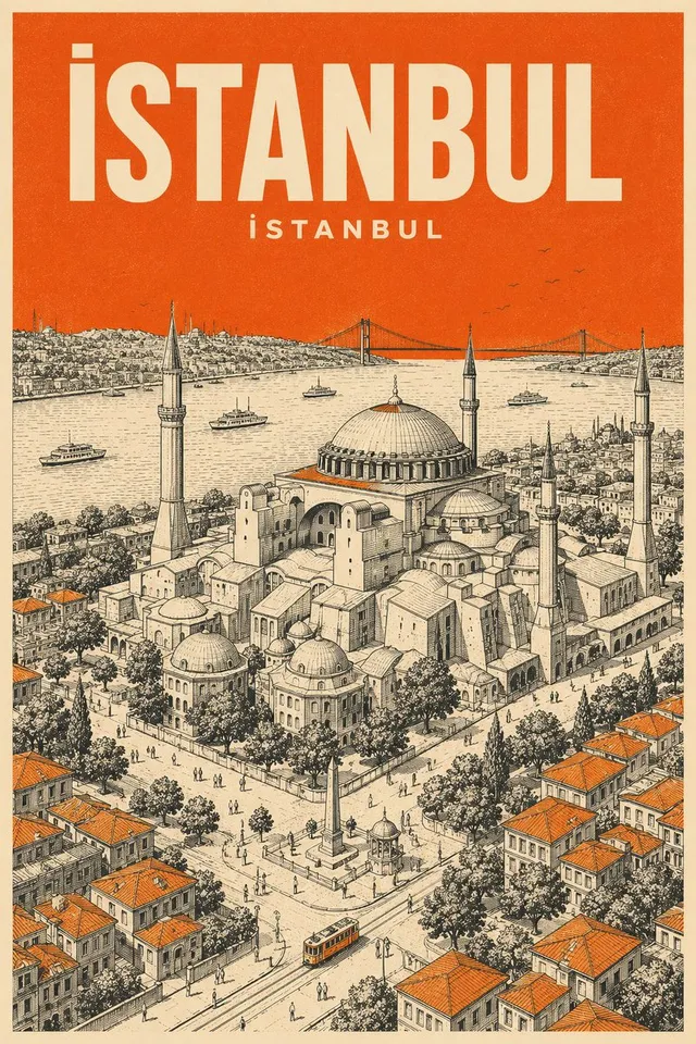 Retro Mid-Century Travel Poster