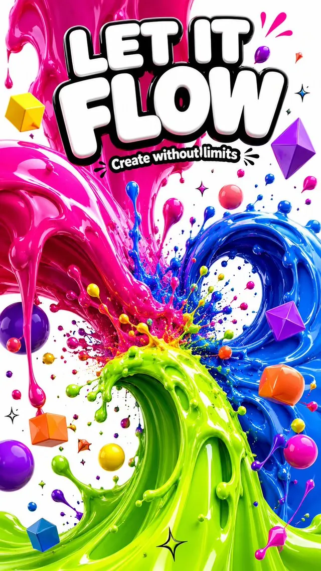 Poster Arte Liquida Astratta 3D