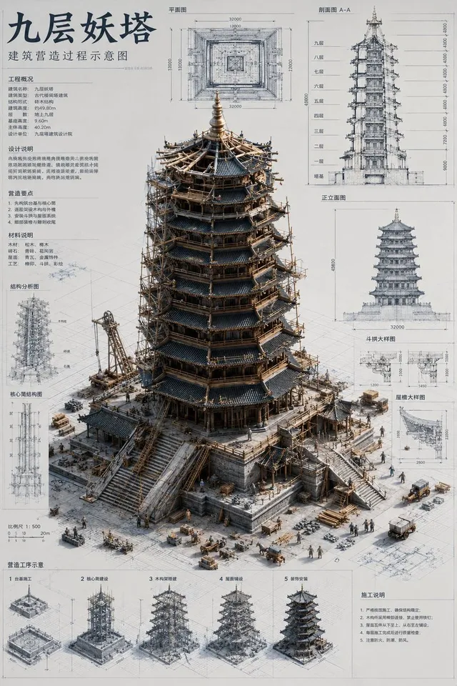 Architectural Miniature Blueprint Draft