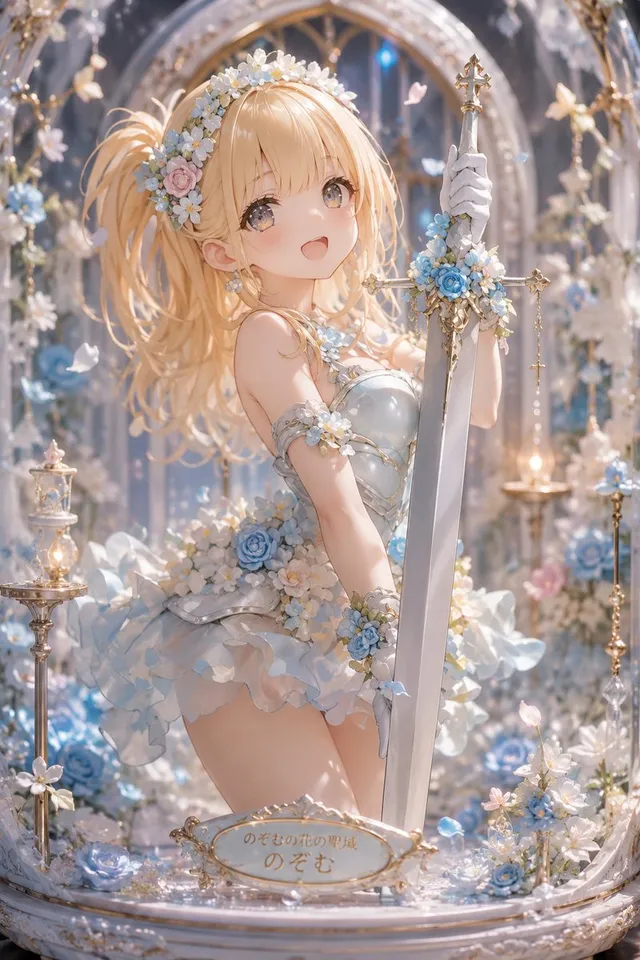 Floral Aqua Dome Anime Knight