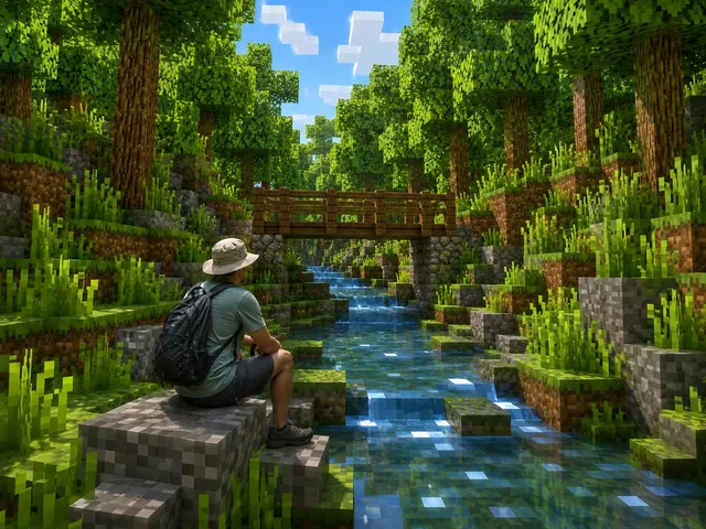 Real Hiker in Minecraft Forest