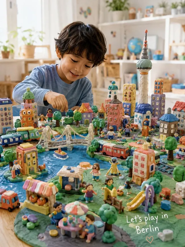 Adegan Kota Play-Doh Buatan Tangan