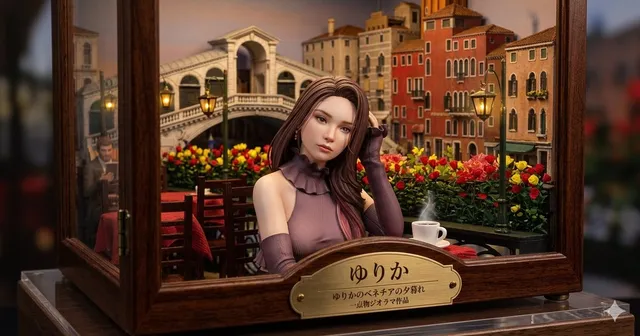 Venice Café Diorama Display