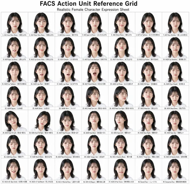 FACS Action Unit Reference Grid