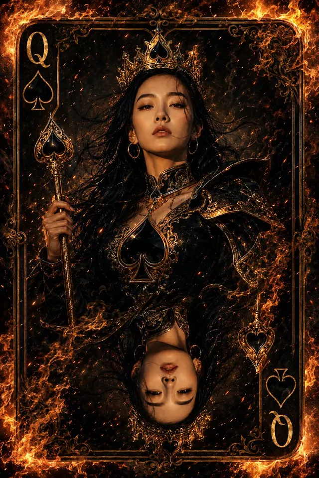 Queen of Spades Fantasy Playing Card