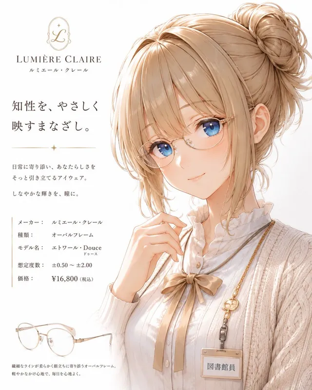 Minimalist Anime Eyeglasses Fashion Poster
