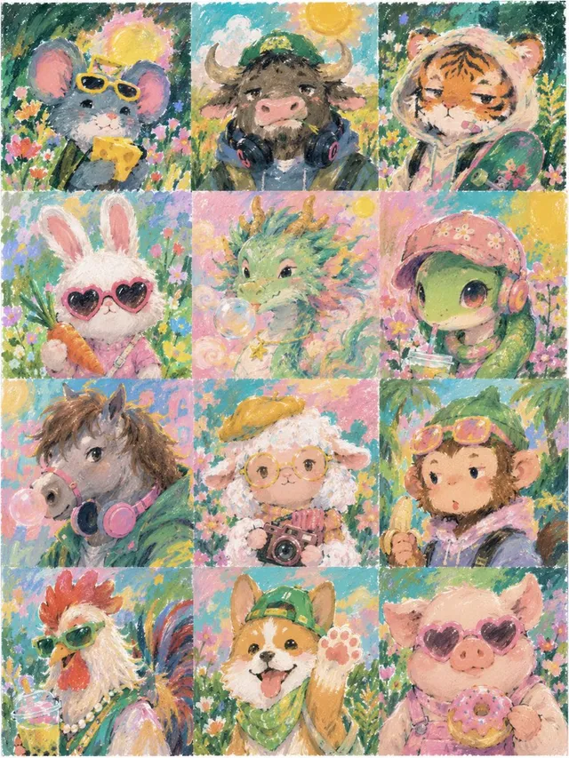 Pastel Zodiac Avatar Grid