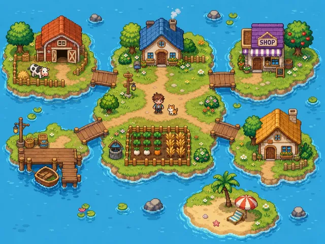 Cozy Pixel Farm Island Village