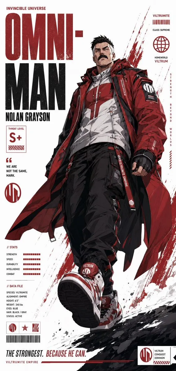 Affiche de super-héros anime futuriste Techwear