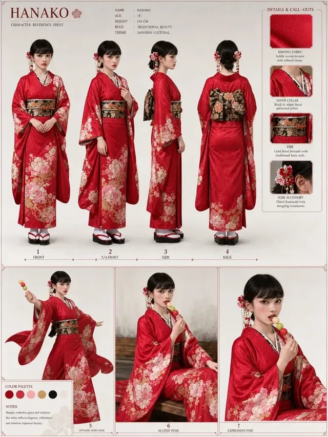 Scheda Personaggio Kimono Giapponese