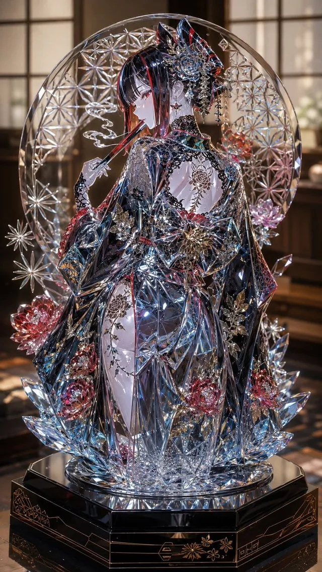 Edo Kiriko Gotische Kimono-Glasjungfrau